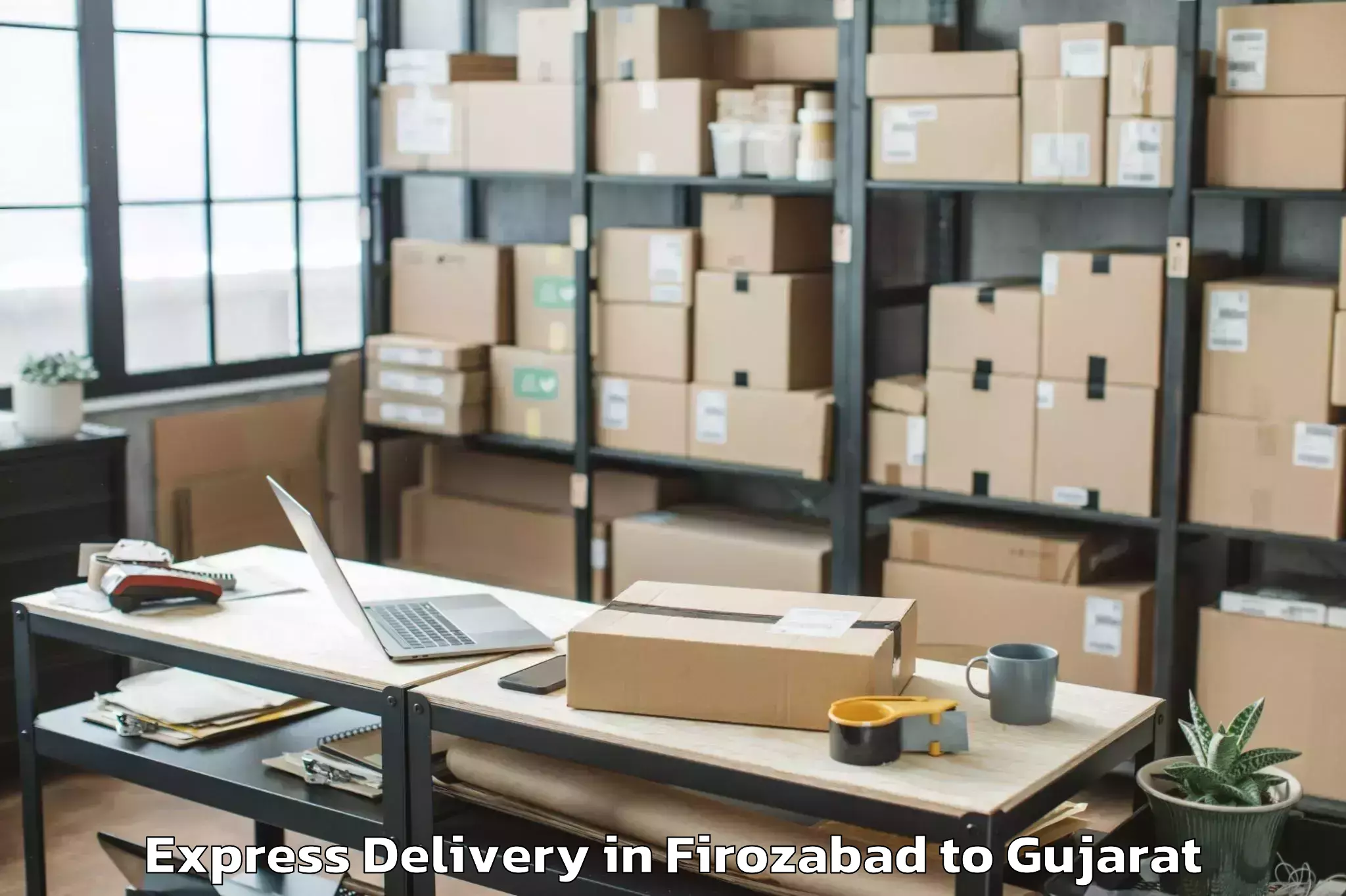 Top Firozabad to Jamkandorna Express Delivery Available